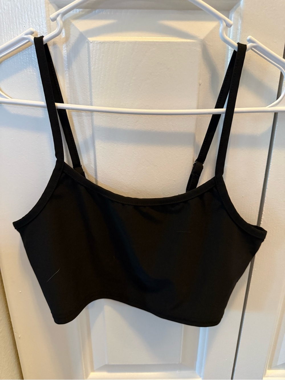 SHEIN Black Double-Strap Bralette Crop Top